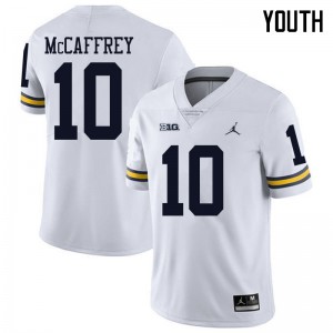 Youth Michigan #10 Dylan McCaffrey White Jordan Brand Football Jersey 809851-475