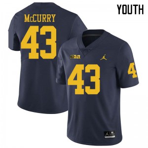 Youth Wolverines #43 Jake McCurry Navy Jordan Brand High School Jersey 287898-605