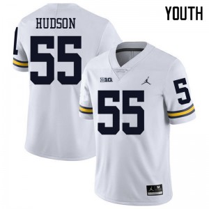 Youth Wolverines #55 James Hudson White Jordan Brand Stitch Jerseys 707735-385