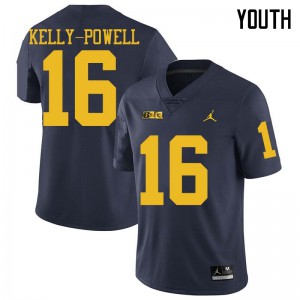 Youth Michigan #16 Jaylen Kelly-Powell Navy Jordan Brand Official Jersey 860746-643