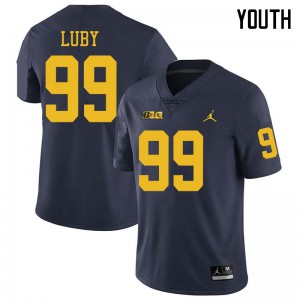 Youth Michigan #99 John Luby Navy Jordan Brand Player Jersey 972506-867