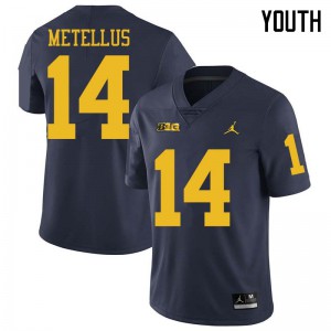 Youth Michigan Wolverines #14 Josh Metellus Navy Jordan Brand High School Jersey 978963-590