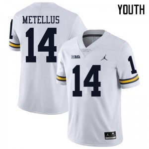 Youth Michigan #14 Josh Metellus White Jordan Brand College Jerseys 927183-625