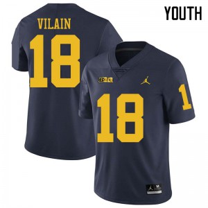 Youth University of Michigan #18 Luiji Vilain Navy Jordan Brand Official Jersey 756713-175