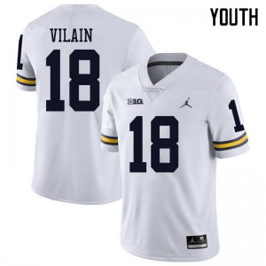 Youth Michigan Wolverines #18 Luiji Vilain White Jordan Brand Player Jersey 691384-815