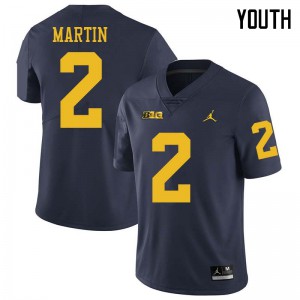 Youth Michigan #2 Oliver Martin Navy Jordan Brand Stitched Jersey 588942-574