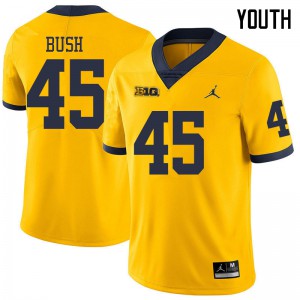 Youth Michigan #45 Peter Bush Yellow Jordan Brand High School Jerseys 628532-328