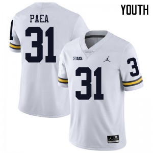 Youth Michigan #31 Phillip Paea White Jordan Brand College Jerseys 140185-381