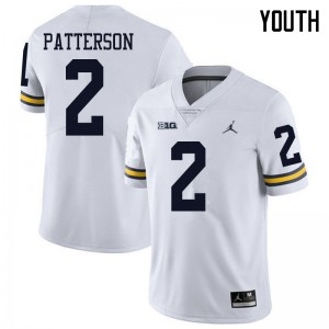 Youth Michigan #2 Shea Patterson White Jordan Brand College Jerseys 431582-330