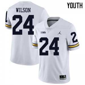Youth Michigan Wolverines #24 Tru Wilson White Jordan Brand Alumni Jerseys 313859-208