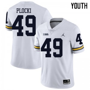 Youth Michigan #49 Tyler Plocki White Jordan Brand Football Jerseys 978929-603