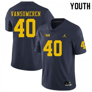 Youth Wolverines #40 Ben VanSumeren Navy NCAA Jerseys 417908-827