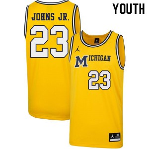 Youth Michigan Wolverines #23 Brandon Johns Jr. Yellow 1989 Retro College Jerseys 694347-602