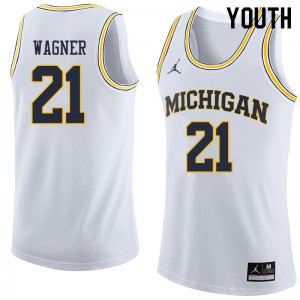 Youth Michigan #21 Franz Wagner White College Jerseys 364386-193