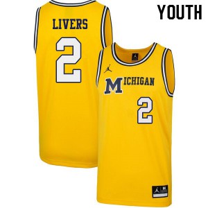 Youth Michigan #2 Isaiah Livers Yellow 1989 Retro Official Jersey 161586-262