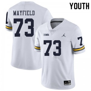 Youth Michigan #73 Jalen Mayfield White College Jersey 380166-198