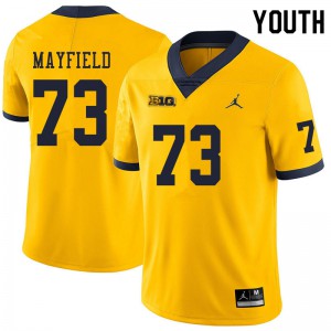 Youth Michigan #73 Jalen Mayfield Yellow Stitched Jersey 123658-803