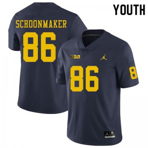 Youth Michigan #86 Luke Schoonmaker Navy Football Jerseys 499685-595
