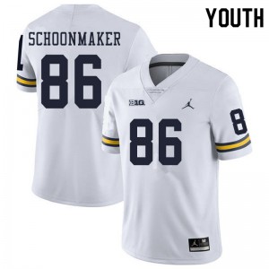 Youth Wolverines #86 Luke Schoonmaker White Stitched Jersey 919138-116