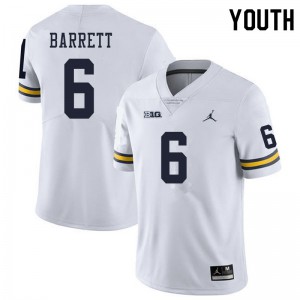 Youth Michigan Wolverines #6 Michael Barrett White Alumni Jersey 925940-245