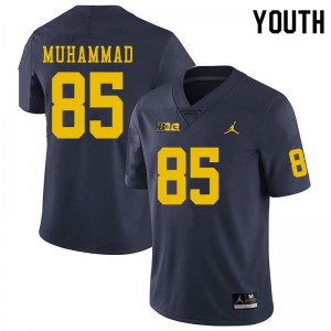 Youth Michigan #85 Mustapha Muhammad Navy College Jerseys 399641-584