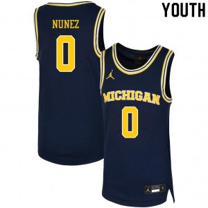Youth Michigan Wolverines #0 Adrien Nunez Navy Stitch Jersey 448106-353