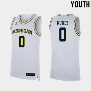 Youth Wolverines #0 Adrien Nunez White Basketball Jersey 810816-277