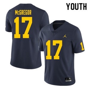 Youth Wolverines #17 Braiden McGregor Navy Player Jerseys 142707-381