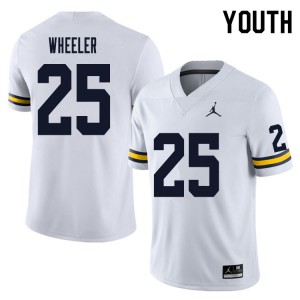 Youth University of Michigan #25 Cornell Wheeler White Stitched Jersey 694558-441