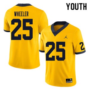 Youth University of Michigan #25 Cornell Wheeler Yellow Alumni Jersey 436821-849