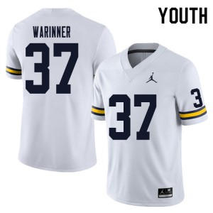 Youth Michigan Wolverines #37 Edward Warinner White NCAA Jersey 634234-703