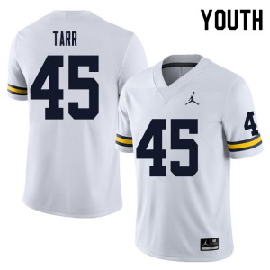 Youth Michigan Wolverines #45 Greg Tarr White Embroidery Jersey 471409-572