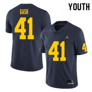 Youth Michigan #41 Isaiah Gash Navy Stitched Jersey 118970-465