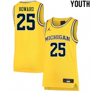 Youth University of Michigan #25 Jace Howard Yellow Alumni Jersey 409966-531