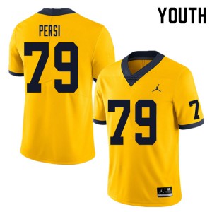 Youth Michigan #79 Jeffrey Persi Yellow University Jersey 301510-388