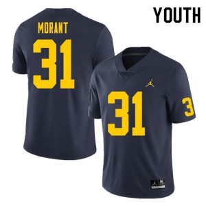 Youth University of Michigan #31 Jordan Morant Navy College Jersey 127628-447