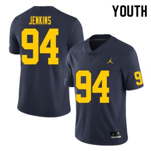 Youth Michigan #94 Kris Jenkins Navy High School Jerseys 717600-523