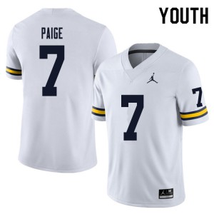 Youth Michigan #7 Makari Paige White Football Jersey 252590-687