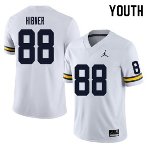 Youth Michigan #88 Matthew Hibner White Embroidery Jersey 480356-753