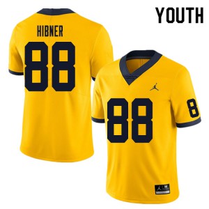 Youth Wolverines #88 Matthew Hibner Yellow College Jersey 266289-210