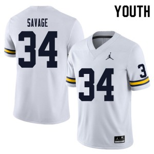 Youth Michigan #34 Osman Savage White University Jersey 995522-435
