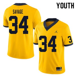 Youth Michigan #34 Osman Savage Yellow Player Jerseys 372708-450