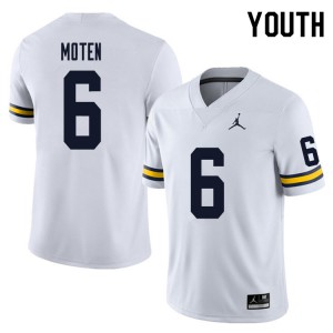 Youth Wolverines #6 R.J. Moten White College Jerseys 929645-756