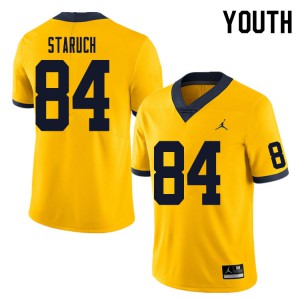 Youth Michigan Wolverines #84 Sam Staruch Yellow Football Jersey 939097-845