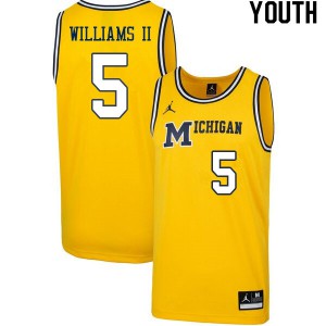 Youth Michigan #5 Terrance Williams II Retro Yellow Official Jerseys 940413-126