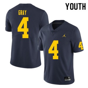 Youth Michigan #4 Vincent Gray Navy NCAA Jerseys 278700-855