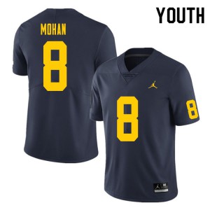 Youth Michigan #8 William Mohan Navy Official Jersey 815163-877