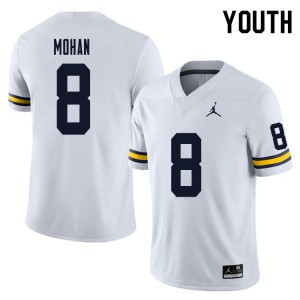 Youth Wolverines #8 William Mohan White Football Jerseys 611794-254
