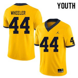 Youth Michigan Wolverines #44 Cornell Wheeler Yellow Official Jersey 631122-518
