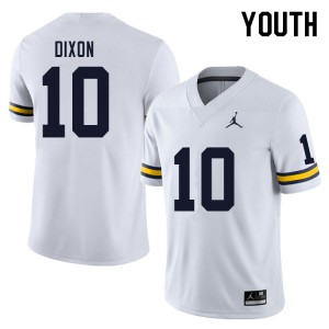 Youth Michigan Wolverines #10 Cristian Dixon White Stitch Jerseys 625759-717